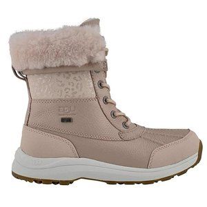 UGG Pink Shearling-Trim Lace-Up Waterproof Winter Boot